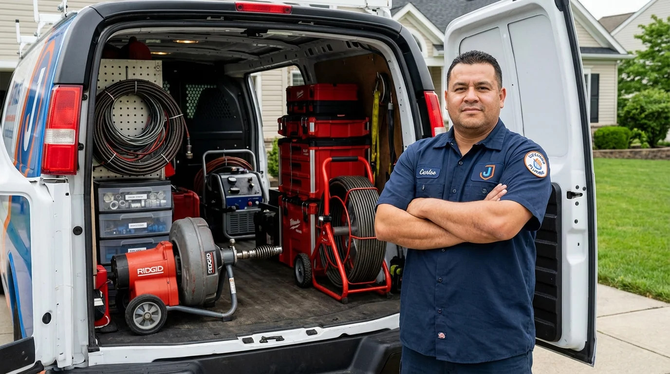 Professional drain cleaning equipment and Johns Plumbing LLC plumber in Elbow Lake