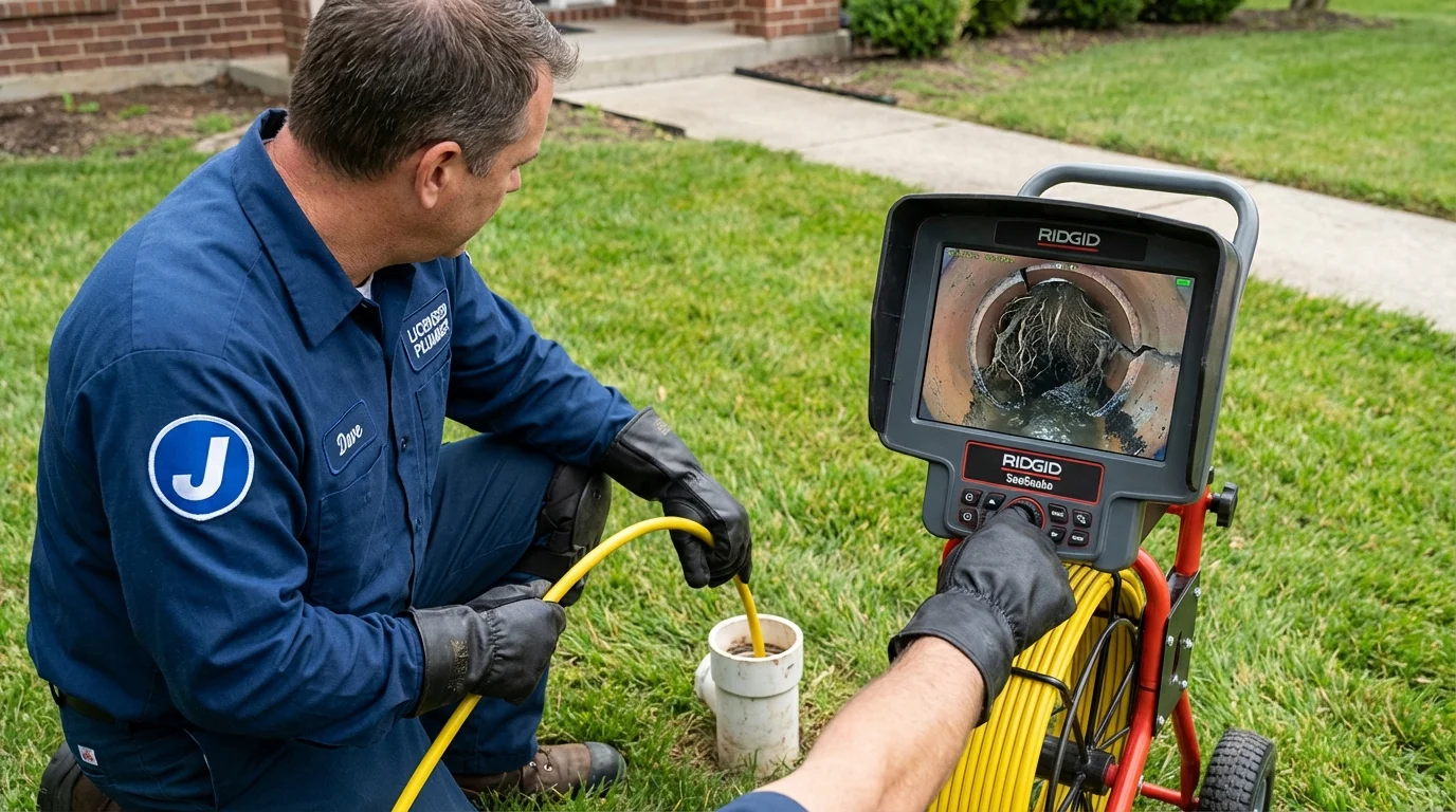 Sewer camera inspection being performed by Johns Plumbing LLC in Elbow Lake